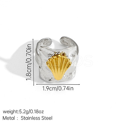Ocean 304 Stainless Steel Cuff Open Rings FS-WG68FEB-03-1