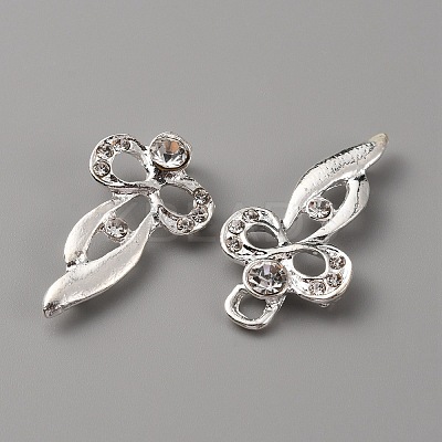 Zinc Alloy Crystal Rhinestone Snap Lock Clasps LS-FIND-WH0008-21S-1
