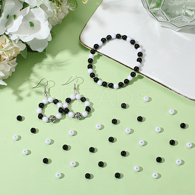 1000Pcs 2 Colors Opaque Acrylic Beads MACR-SP0001-81A-1