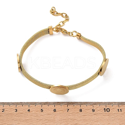 304 Stainless Steel Watch Band Chain Bracelets for Women BJEW-G770-01A-G-1