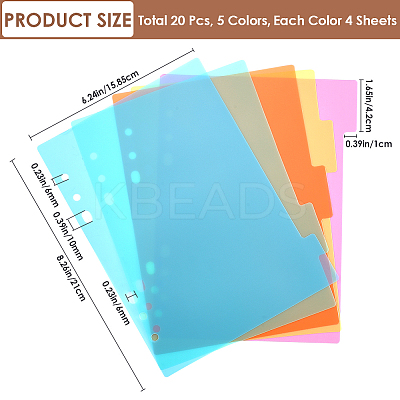 Paper Discbound Notebook Index Divider Sheets AJEW-WH20011-03A-1