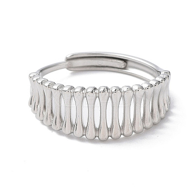 Non-Tarnish 304 Stainless Steel Hollow Adjustable Rings RJEW-D006-27P-1