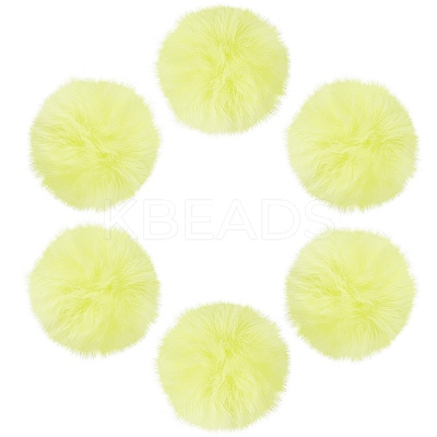 12Pcs Handmade Faux Rabbit Fur Pom Pom Ball Covered Pendants WOVE-SC0001-06C-1