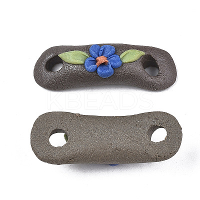 Handmade Porcelain Conector Charms PORC-N004-143B-1