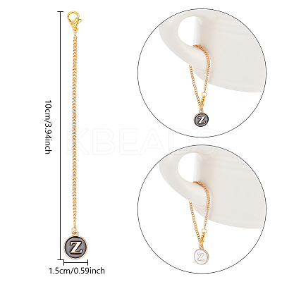 Flat Round with Letter Alloy Enamel Wine Glass Charms AJEW-AB00184-26-1