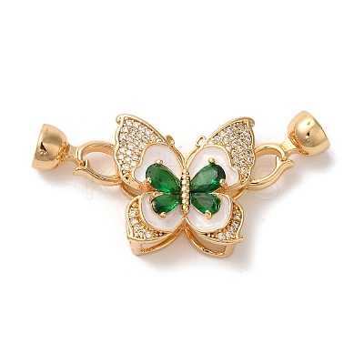 Brass Micro Pave Cubic Zirconia Fold Over Clasps KK-A227-36G-1