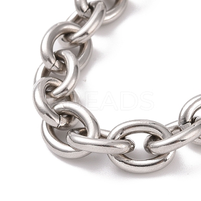 Non-Tarnish 201 Stainless Steel Chunk Cable Chains Bracelet for Men Women BJEW-G618-04P-B01-1