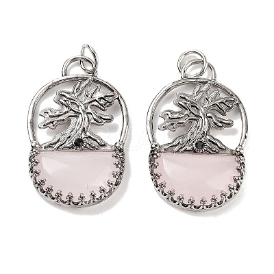 Natural Rose Quartz Bag Pendants G-Q163-06AS-05-1
