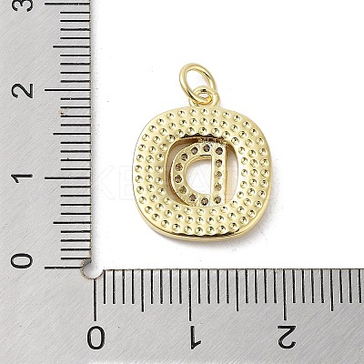 Rack Plating Brass Micro Pave Clear Cubic Zirconia Pendants KK-E102-33G-D-1
