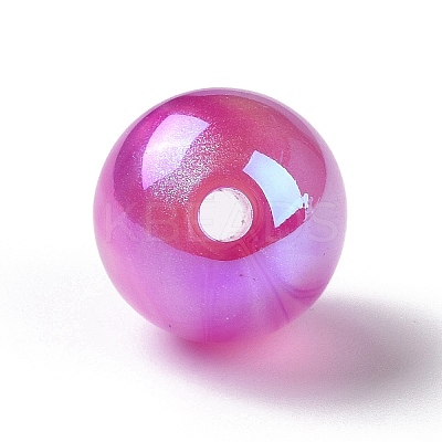 UV Plating Rainbow Iridescent Acrylic Beads OACR-C010-14A-1