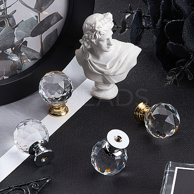 4Pcs 2 Style Quartz Crystal Drawer Knobs FIND-FH0002-85-1
