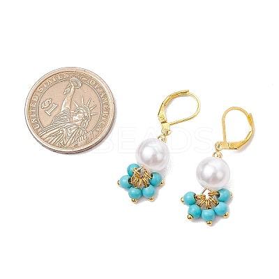 5Pair Brass Round Leverback Earrings EJEW-JE06367-1
