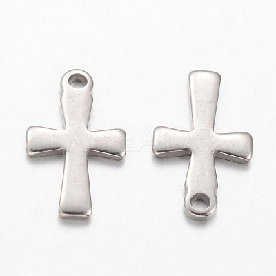 Non-Tarnish 304 Stainless Steel Tiny Cross Charms A-STAS-G076-10P-1