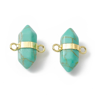 Synthetic Turquoise Double Terminal Pointed Connector Charms G-P491-11G-03-1