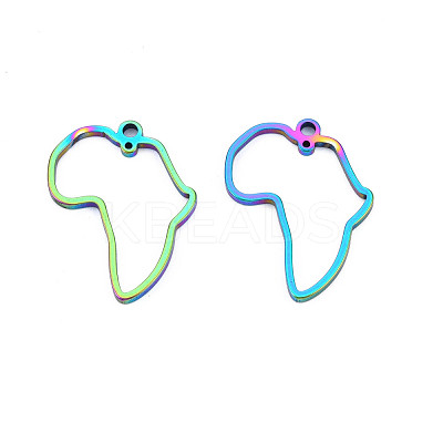 Africa Map 201 Stainless Steel Connector Charms STAS-T063-168M-1