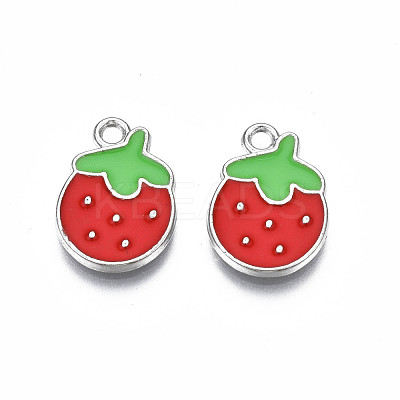 Rack Plating Alloy Enamel Pendants PALLOY-S139-016-1