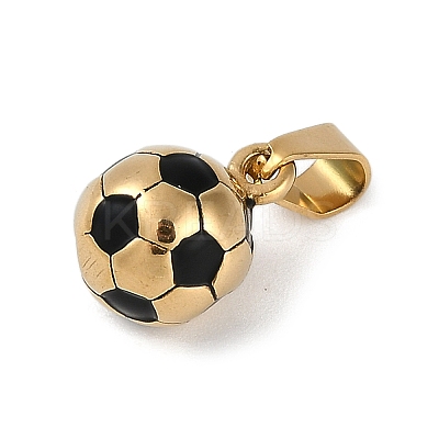 Trendy Necklace Findings 304 Stainless Steel FootBall/Soccer Ball Pendants STAS-L012-B01G-1