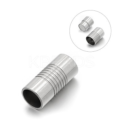 Tarnish Resistant Smooth 304 Stainless Steel Column Magnetic Clasps with Glue-in Ends LS-STAS-E089-33F-1