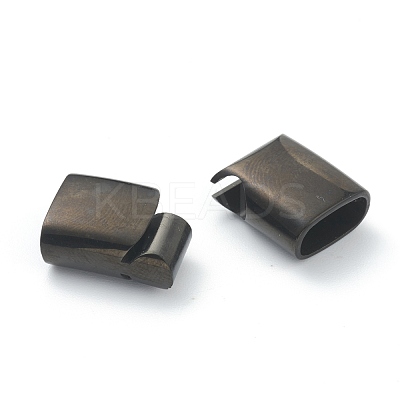 316 Surgical Stainless Steel Magnetic Clasps with Glue-in Ends Ion Plating(IP) STAS-G241-14B-EB-1