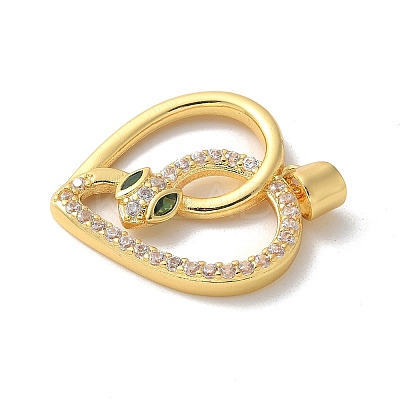 Brass Micro Pave Cubic Zirconia Pendants KK-P292-19G-02-1