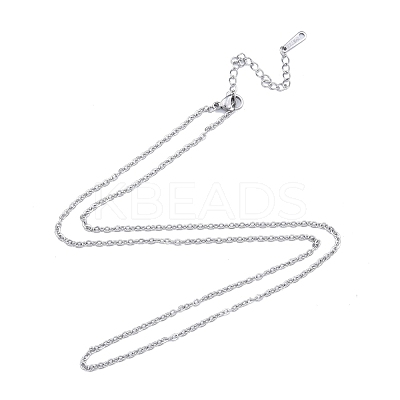 Non-Tarnish 304 Stainless Steel Cable Chains Necklace for Men Women NJEW-N050-A04-S20-1