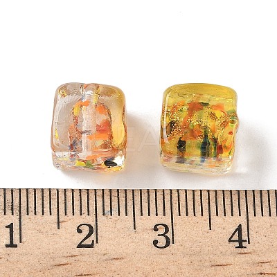 Baking Paint Handmade Gold Sand Lampwork Beads LAMP-P072-01B-05-1