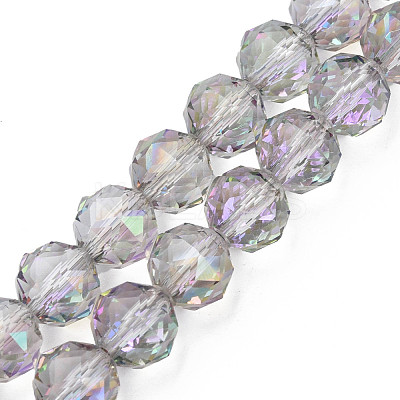 Electroplate Transparent Glass Beads Strands EGLA-N002-34B-C06-1