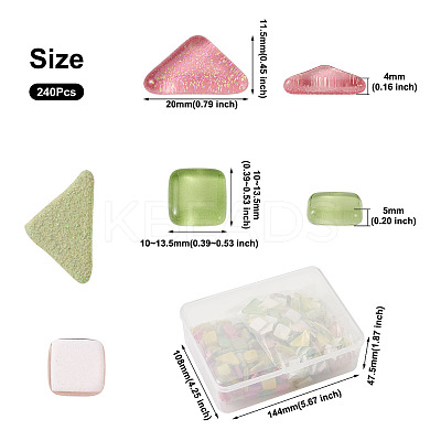 240Pcs 2 Style Transparent Glass Cabochons GLAA-EL0001-02A-1