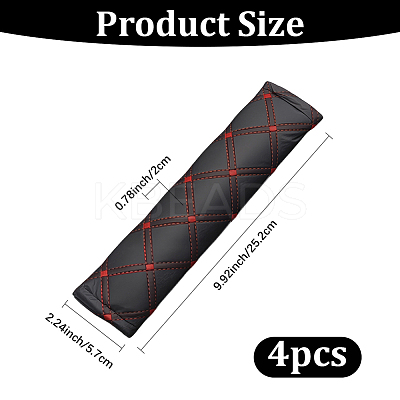 4Pcs PU Imitation Leather Universal Car Seat Belt Pads AJEW-CL0001-96B-1