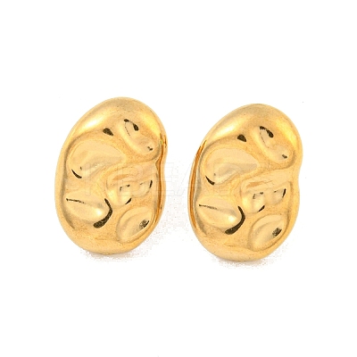 Oval 304 Stainless Steel Ear Studs EJEW-L290-014G-1