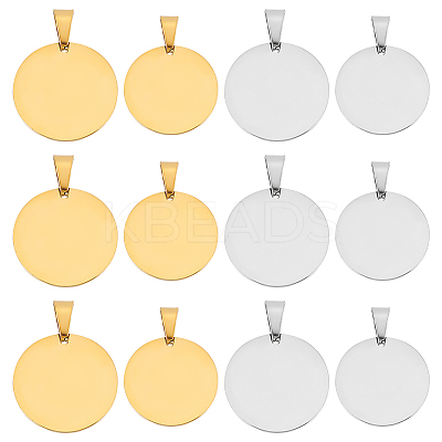12Pcs 4 Styles 304 Stainless Steel Pendants STAS-WR0001-16-1