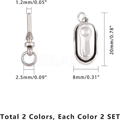 304 Stainless Steel Box Clasps STAS-UN0004-34-1