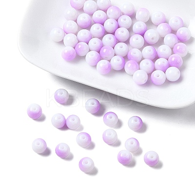 Two Tone Opaque Baking Paint Glass Beads Strands DGLA-YW0001-18B-1