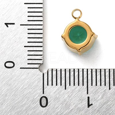 304 Stainless Steel Micro Pave Cubic Zirconia Pendants LS-STAS-K292-01G-17-1