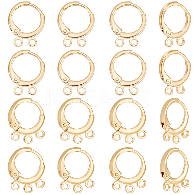 20Pcs 2 Style Brass Huggie Hoop Earring Findings KK-BBC0007-55G-1