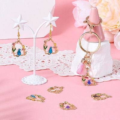 16Pcs 4 Colors Alloy Enamel Pendants ENAM-TA0002-44-1