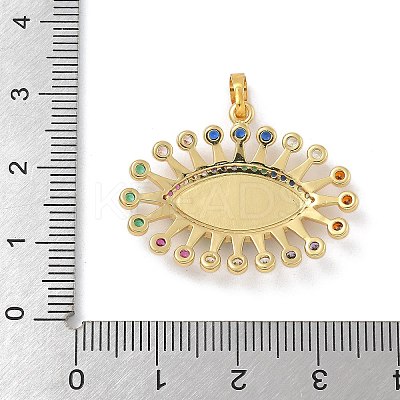Rack Plating Brass Micro Pave Cubic Zirconia with Enamel Pendants KK-G515-46G-1