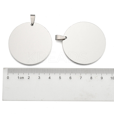Non-Tarnish 201 Stainless Steel Flat Round Mirror Polished Finish Stamping Blank Tag Pendants STAS-S030-10-1