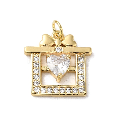 Brass Cubic Zirconia Pendants KK-K349-22-1