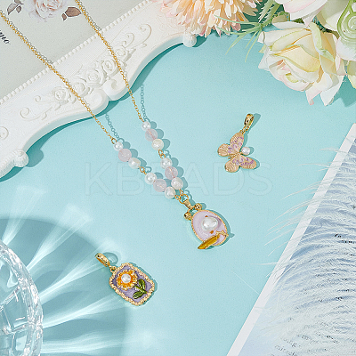 3Pcs 3 Styles Alloy Enamel Pendants FIND-PH0028-60-1