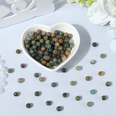 120Pcs Natural Indian Agate Beads G-PA0001-17A-1