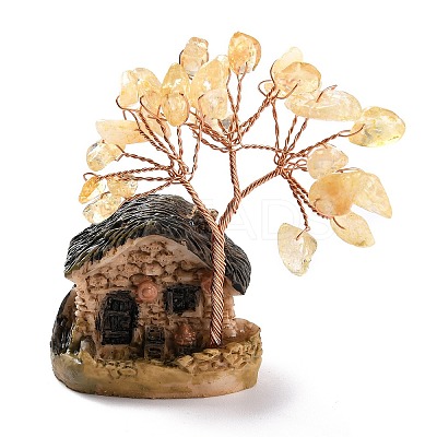 Resin & Natural Citrine Model Ornament DJEW-Z001-01A-1