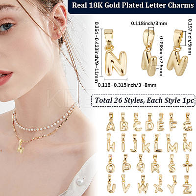26Pcs 26 Styles Brass Charms KK-BBC0018-96-1