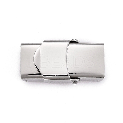 Non-Tarnish Smooth Surface 201 Stainless Steel Watch Band Clasps LS-X-STAS-R063-61-1