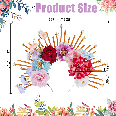 Alloy & Plastic & Polyester Hair Bands AJEW-WH0434-03-1