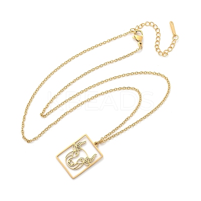 304 Stainless Steel Necklace NJEW-D330-01G-02-1