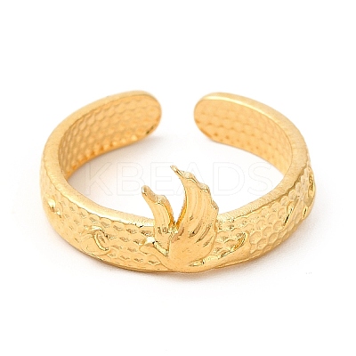 Ion Plating(IP) 201 Stainless Steel Open Cuff Ring RJEW-E063-42G-1
