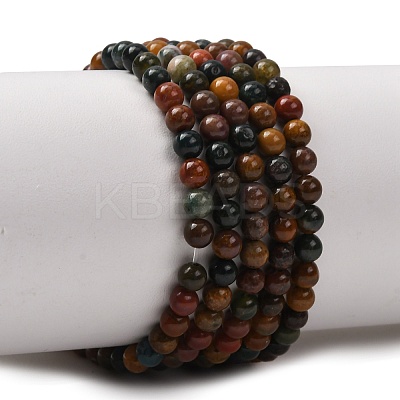 Natural Ocean Jasper Beads Strands G-F668-26-4mm-1