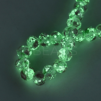 Handmade Luminous Lampwork Beads Strands LAMP-N037-01G-1