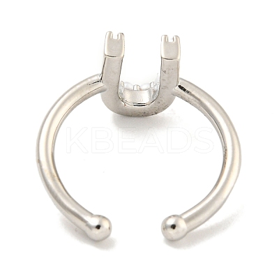 Rack Plating Brass Open Cuff Rings for Women RJEW-F162-01P-U-1